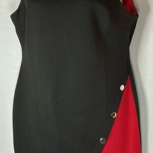 Tommy Hilfiger Black and Red Asymmetrical Dress